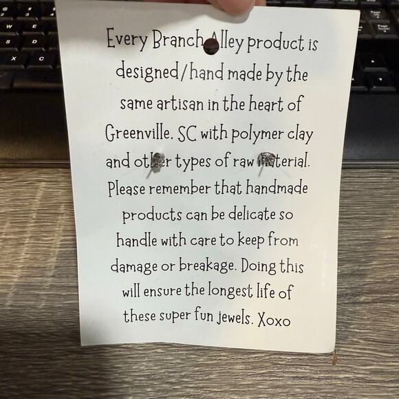 Branch Alley Abstract Animal Print Handmade Dangle Earrings NWT - Picture 5 of 8